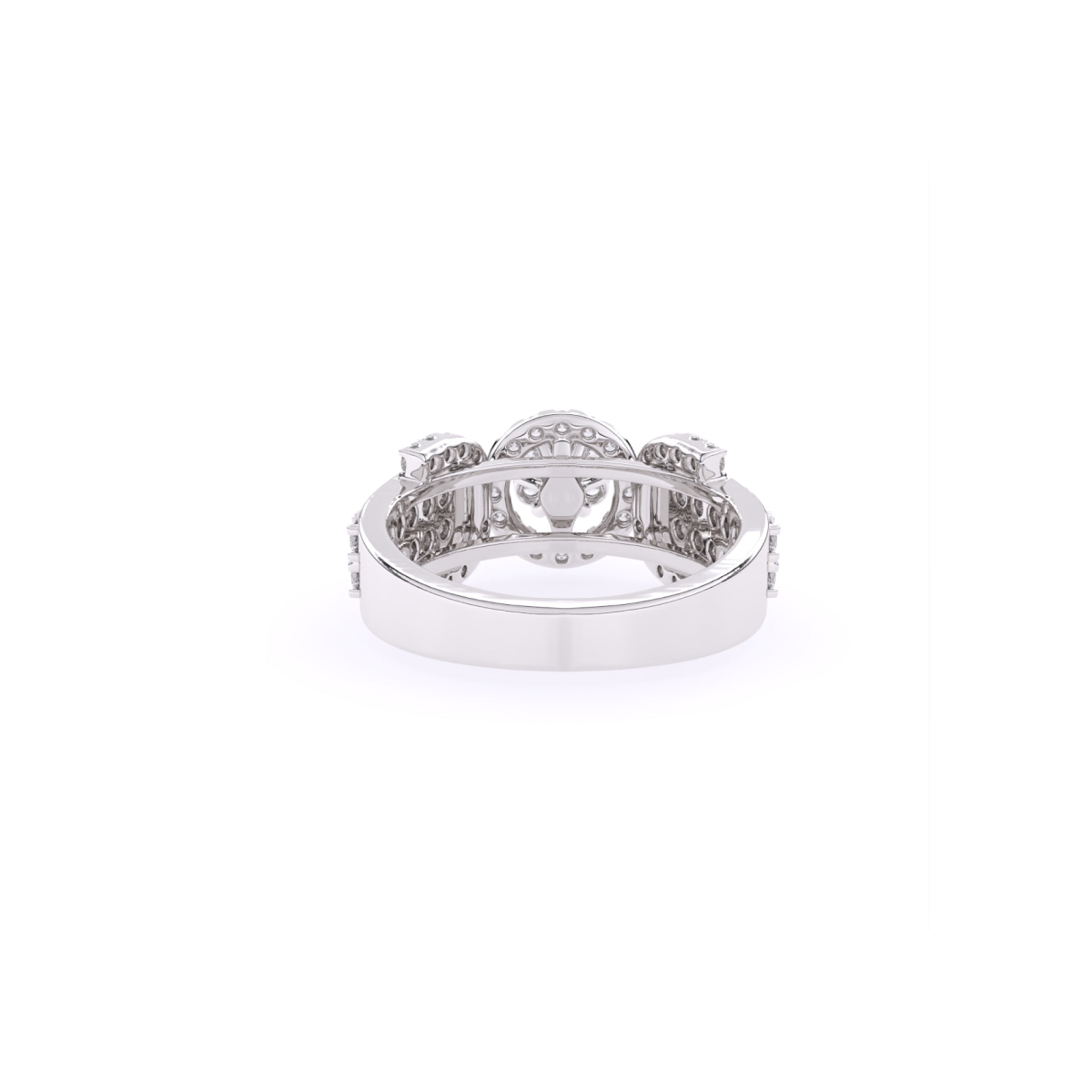Round Accents Halo Lab Grown Diamond Ring